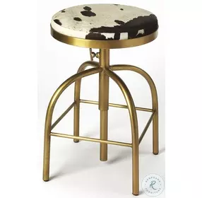 Grogan Hair On Hide Leather Adjustable Bar Stool