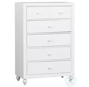 Cottage View White 5 Drawer Chest