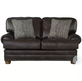 Roberto Cocoa Italian Top Grain Leather Match 79" Loveseat