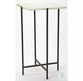 Nigella White Marble Square Side Table