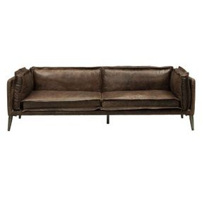 Porchester Distress Chocolate Leather 94" Sofa