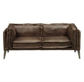 Porchester Distress Chocolate Leather 71" Loveseat
