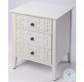 Kinsley Glossy White 3 Drawer Accent Chest