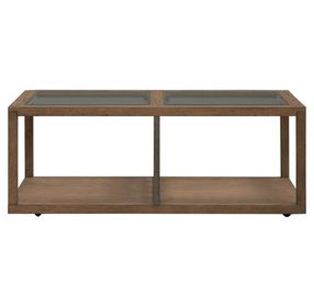 Bayhill Trellis Honey Rectangular Glass Top Cocktail Table