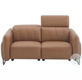 President Cognag Leather 64" Loveseat