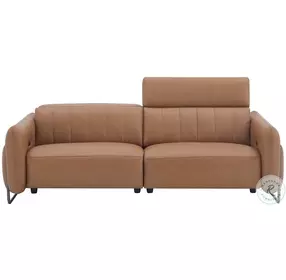 President Cognag Leather 88" Sofa