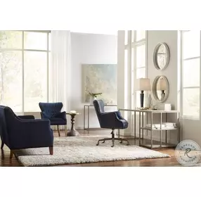 52874 Silver Marble Top Open Home Office Set