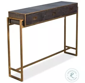 Shagreen Gold And Gray Console Table