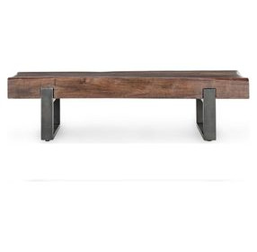 Duarte Rustic Brown and Black 58" Accent Bench