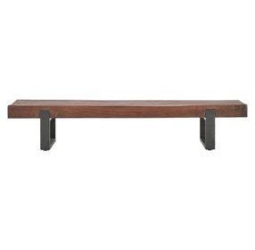 Duarte Rustic Brown and Black 74" Accent Bench