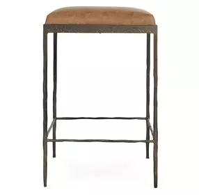 Bose Sedona Brown Leather Upholstered Counter Height Stool