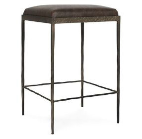 Bose Cocoa Brown Leather Upholstered Counter Height Stool