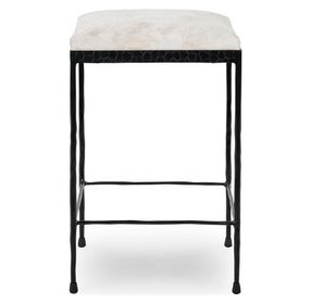 Bose Dusty Cream Leather Upholstered Counter Height Stool