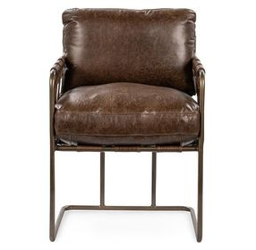 Strapling Cocoa Brown Leather Upholstered Dining Chair