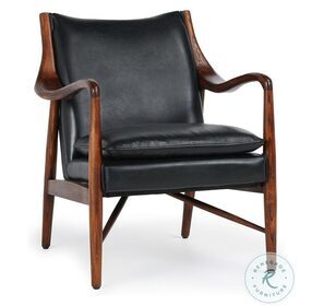 Kiannah Black Leather Club Chair