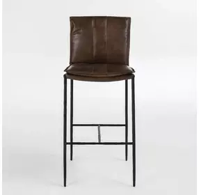Mayer Truffle Brown Leather Upholstered Bar Stool