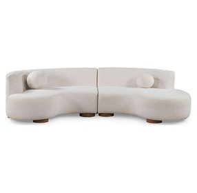 Octavia Ivory 2 Piece Modular Sectional with Pillows