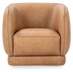 Rinner Tan Leather Upholstered Accent Chair