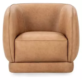 Rinner Tan Leather Upholstered Accent Chair