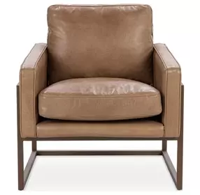 Ken Tan Leather Upholstered Accent Chair