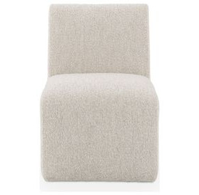 Brighton Coastal Sand Upholstered Dining Chair with Casters