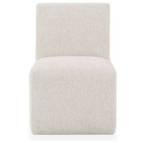 Brighton Beige Vanilla Upholstered Dining Chair with Casters