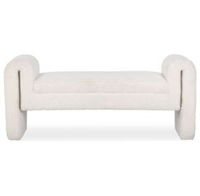 Ada Ivory Fleece Upholstered 58" Accent Bench
