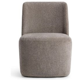 Senna Smoke Taupe Upholstered Dining Chair with Casters
