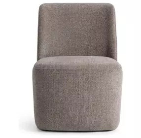 Senna Smoke Taupe Upholstered Dining Chair with Casters