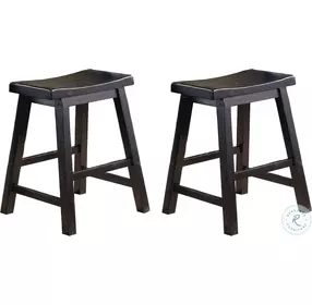 Saddleback Black 18" Stool Set of 2
