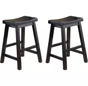Saddleback Black 24" Counter Height Stool Set of 2