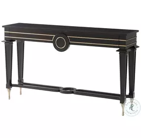 Mid Century Black And Gold 61" Rectangular Console Table