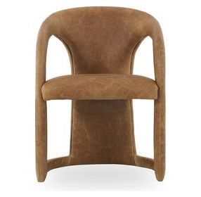Archie Maple Brown Leather Upholstered Dining Chair