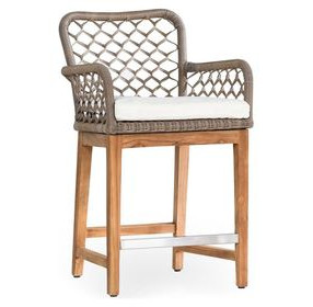 Paulo Gray Upholstered Outdoor Counter Height Stool