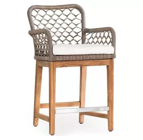 Paulo Gray Upholstered Outdoor Counter Height Stool