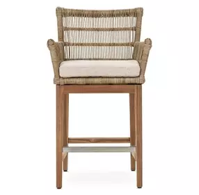 Valerie Natural Upholstered Outdoor Counter Height Stool