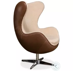 Jacobean Brown Mid 20Th Century Leather Egg Chair