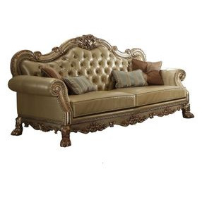 Dresden Gold 85" Sofa with Nailhead Trim