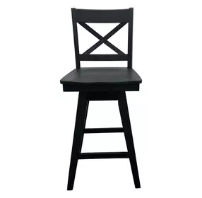 Wooden Barstools Black X Back Swivel Bar Stool Set of 2