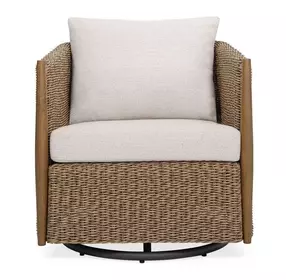 Fairmont Oatmeal Upholstered Outdoor Swivel Rocking Chair