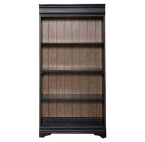 Meritage Aged Charcoal and Caramel 60" Bookcase