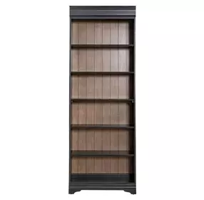 Vintner Hill Aged Charcoal and Caramel 84" Bookcase
