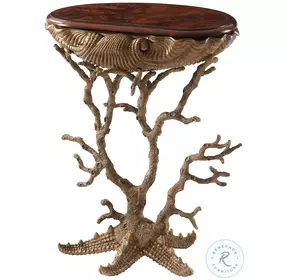 Gilt Grotto Georgian Accent D Shape 27" Console Table