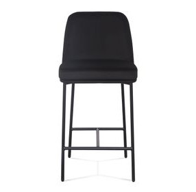 Sydney Black Performance Fabric Upholstered Counter Height Stool Set of 2