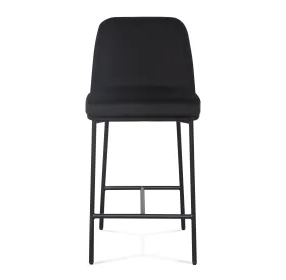 Sydney Black Performance Fabric Upholstered Counter Height Stool Set of 2