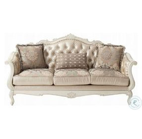 Chantelle Rose Gold and Pearl White Sofa