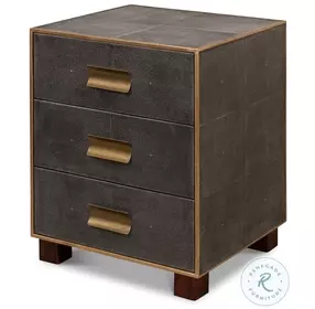 Gideon Antique Grey And Gold 3 Drawer Side Table