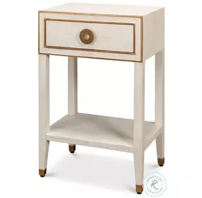 Gabriella Osprey White 1 Drawer Nightstand