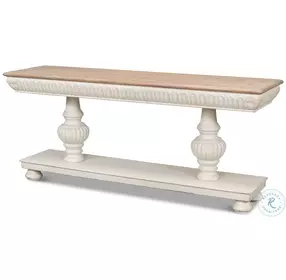 Hugo Antique White And Natural Console