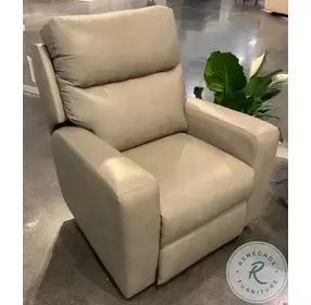 Bristol Monaco Light Grey Leather Power Rocker Recliner with Power Headrest and Lumbar